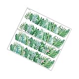 DOITOOL 3 Sets Pflanzen-Sockellinie Abnehmbare Aufkleber Botanische Aufkleber Blumendekorationen Grüne Tapetenbordüre Tropische Blätter Wandaufkleber Tapetenbordüren Für Küche