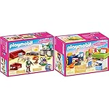 PLAYMOBIL Dollhouse 70207 Gemütliches Wohnzimmer, Mit Lichteffekt, Ab 4 Jahren & Dollhouse 70209 Jugendzimer, Ab 4 Jahren