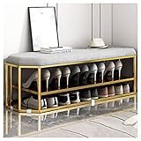 EnixWh Nordic Wechselschuhhocker Weiches Taschenkissen Haushaltseingangs- und Ausgangstür Wechselschuhhocker Umkleidekabine Schuhhocker Langer Sofahocker Schuhregal Kreativität Hocker Fußhocker 100