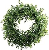 SLFYEE Kleine Türkranz Künstliche Eukalyptus Kranz Frühlingsdeko Grün Eukalyptus Kranz künstliche Kranz Sommer Heimbüro Einweihungsgeschenk grünes Deko 38cm