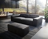 DELIFE Big-Couch Sirpio XL Lederimitat Vintage Anthrazit 270x130 cm mit Hocker