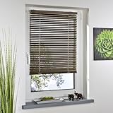 Liedeco Jalousie Klemmfix ohne Bohren mit Klemmträger, Alu Jalousie Bronce B 100 cm x.
