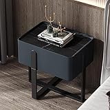 WOLWES Nachttische, Nachttisch Modern mit Offenem Stauraum, Beistelltisch mit Schublade, Nachttisch Holz, für Wohnzimmer, Büro (Color : Blue, Size : 19.7in/50cm)