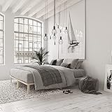 Bettgestell 180x200 cm Lisette mit Lattenrost mit Füßen – Futonbett aus Vollholz mit Rollrost – Bettrahmen bis 250 kg belastbar – stabiles Holzbett ­– unbehandeltes FSC®-zertifiziertes Massivholz