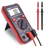 BEVA Digital Multimeter, Spannungsprüfer Strommessgerät CAT II 600 V Voltmeter Durchgangsprüfer für AC/DC Spannung, DC Strom, Durchgang Widerstand Kapazität Frequenz, Mit faltbar Ständer Messleitungen