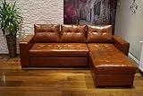 Quattro Meble Ausverkauf ! 30% RABATT Echtleder Ecksofa Mallorca Pik 245 x 170cm Sofa Couch mit Bettfunktion und Bettkasten Echt Leder Eck Couch