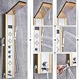 Wasserhahn Badezimmer-Duscharmatur, Duschpaneel, Säule, Badewannen-Mischbatterie Mit Handbrause, Temperatur, Gebürstetes Nickel,Gold