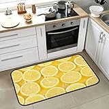 Zitronenscheiben, gelbe Küchenteppiche, rutschfest, gepolstert, komfortabel, saugfähig, Bodenläufer, Teppich, Badteppiche für Eingangsbereich, Badezimmer, Schlafzimmer, Heimdekoration, 99,1 x 50,8 cm
