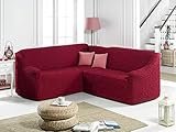 My Palace Zaira Ecksofabezug L-Form Eckcouch Bezug Rutschfester und elastischer Stretch Spandex Sitzeckenbezug Sofa Überwurf Sofahusse Couchcover Weinrot