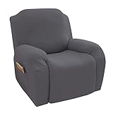 Stretchhusse Für Relaxsessel Sesselbezug 4-Teilig Set, Elastisch Liege Sessel Bezug, Sesselschoner Für Fernsehsessel Möbel Protector Sofa Schonbezüge (Dark Grey,2 Sitz(6-Teilig))