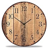GRAVURZEILE Wanduhr aus Holz - Nature Love - Schleichendes Uhrwerk - Ohne Tickgeräusche - Ø 30 cm - Design Wanduhren für Wohnzimmer Schlafzimmer & Küche