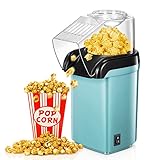 1200w Popcornmaschine,Mini Popcorn Maker,Einfach zu Verwenden Heißluft Popcorn Maschine ,2 Minuten schnelles Popcorn,Fat Free,Oil-Free, inkl. Mais-Messlöffel,Für Fußballabend und Weihnachtsfeiern,Grün