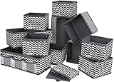 DIMJ 12 Stück Aufbewahrungsboxen Schubladen Organizer, Faltbare Kleiderschrank Organizer, Schubladen Ordnungssystem für Socken, Unterwäsche, Krawatten, Kosmetika
