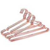 Oikabio 10 StüCk Rose Copper Gold Metall Kleidung Hemden KleiderbüGel mit Nut, Heavy Duty Strong MäNtel KleiderbüGel, Anzug Kleider BüGel Rosegold