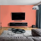 dedeco Wohnzimmerrückwand TV-Wand Wandpaneel Wohnrückwand Rückwand Tapetenersatz, Motiv: Unifarbe pastellrot, 250 x 100 cm, Nano-Protect: matt, wasserfest, robust, als Wandverkleidung aus PVC