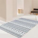 Waschbar Schlafzimmer Teppich Salon Hellblau Minimalist Isches Nadel Streifen Muster Teppich Boden Schlafzimmer Teppich Rutschfeste 120X160Cm Teppich Antirutschunterlage Blau 3Ft 11.2''X5Ft 3''