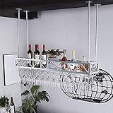 ESSBAG Weinregal, Weinregal Wandmontage – Weinregal mit Glasregal und Regal, verstellbares Weinglasregal aus Metall, moderner minimalistischer Stil, Küche, Restaurant und Bar-Dekoration