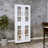 RAUGAJ Highboard Weiß 69,5x34x180 cm Engineered Wood Artikelfarbe - Weiß