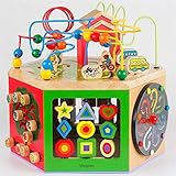 Detazhi Gehirnspiel Multifunktionale hölzerne pädagogische tätigkeit Spielzeug früh Lernen aktivitäten Cube Spielzeug Kinder perlen Labyrinth Holz Spielzeug (Farbe: Mehrfarbig, Größe: freie Größe)