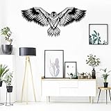 YJSBXN Metall 3D Adler Wanddeko Gold, 3D Deko, Metall Wandkunst, Wanddekoration Wandbild aus Metall, für Garten Wohnzimmer, Schlafzimmer, Esszimmer Wohnkultur