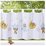 heimtexland ® Scheibengardine Kinderzimmer Fensterdekoration HxB 45x120 cm Kind Baby Deko Gardine Typ757 Bären