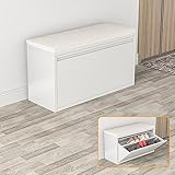 Schuhschrank,Schuhbank Mit Sitzkissen, Bank-Aufbewahrungsorganisator, Schuhregal-Bank, Schuh-Aufbewahrungsorganisator Mit Sitz, Für Eingangsbereiche, Flure, Schränke ( Size : B , Color : WHITE_80*30*4