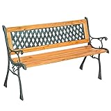 TecTake Gartenbank Parkbank Holz - Diverse Modelle - („Tamara“ 128 x 51 x 73 cm | Nr. 401423)