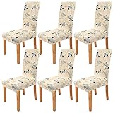 ZYHALOUK Stretch Stuhlhussen 6er Set, Elastische Stuhlbezug Hussen für Stuhl Esszimmer Schwingstühle Abnehmbarer Waschbarer Universal für Hotel Bankett Restaurant Dekor-K-6er Set