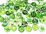 Beadsvision Beadsvision 50 x Glas-Cabochons, 12 mm, Kleeblatt-Mix, runde Glas-Cabochons 103