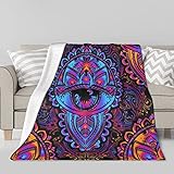 934 Überwurf Tagesdecke Trippy Fatima Hamsa Hand Böser Blick Jahreszeit Decke Superweich Bettüberwurf Leicht Bettdecke Für Sofa, Zuhause, Reisen 100x125cm