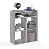 KOMTO Regal Beton - Bücherregal Standregal Würfelregal Büroregal 65,8 х 30,7 х 80,4 cm Bücherschrank RIM4 für Kinderzimmer Regal Wohnzimmer