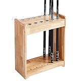 Sport & Freizeit / Billard / Queueständer Bodenstehender Poolstockhalter Aus Holz - 12/24 Löcher, Rechteckiges Billardtischzubehör Für Billardzimmer/Club/Bars, Retro-Billard-Queue-Racks Mit Großer Kap