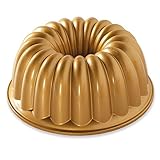 Nordic Ware NW 58677 Elegant Party Bundt Pan Kuchenform Gold, Aluminium, Goldfarben, Ø 22.3 x 9.3 cm