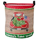 Wäschebox Tropischer Lkw-Wassermelonen-Rustikales Holz Wäschesammler Robust Wäschesack Verdickter Laundry Baskets Für Schlafzimmer Waschküche Wäsche,40X50Cm