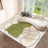 Antirutschmatte Für Teppich Rug Teppich Salon Grün Abstraktes Geometrisches Muster Teppich Boden Schlafzimmer Schlafzimmer Bettvorleger Esszimmer Teppiche 60X90Cm Weiche Teppiche Grün 1Ft 11.6'