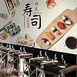DEKii 3D Wallpaper Wandbild Benutzerdefinierte Größe Japanische Küche sie 3D Tapete Wandtuch Sushi Restaurant Industrielles Dekor dunkler Hintergrund Wandbild Tapete 3D
