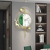 NOALED Wanduhr mit Pendel, Nicht tickend, geräuschlos, kreativ, modern, minimalistisch, dekorative Uhren, Schiefer-Metallzeiger für Zuhause, Wohnzimmer, Büro, Schlafzimmer, Deko