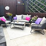 PURPLE LEAF Gartenmöbel Set Alu Gartenlounge Olenfin Terrassenmöbel mit Couchtisch Loungemöbel Terrasse Sitzgruppe Garten Lounge Set mit Stuhlkissen für Terrasse Rasen, Andros