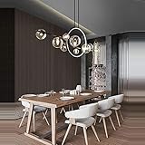 FanXus Glaskugel mit G9-Fassung, Hängelampe, Kronleuchter, LED-Esstisch-Pendelleuchte, höhenverstellbare nordische Industrie-Pendelleuchte für Wohnzimmer, Kücheninsel Change for the better