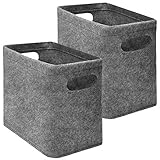 DuneDesign 2X Filz Aufbewahrungsbox - Bad Toilettenpapier Aufbewahrung - Box Set für 8 Klorollen