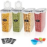 Jovego Vorratsdosen Set, 4 PCS Aufbewahrungsbox Küche Luftdicht Behälter aus Kunststoff Mit Deckel, BPA-Frei Müsli Schüttdose, Vorratsgläser zur Aufbewahrung für Getreide/Reis/Mehl/Nüsse