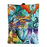 Sdyiohk Fantasy Novel Feuerdrache Cartoon Decke - Personalisierter Druck Überwurf Decke - Gemütliche weiche Decke für warme Bereitstellung - 101,6 x 127,7 cm