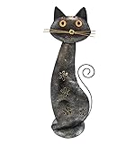 Windlicht Katze aus Schmiedeeisen – großes Modell 45 cm