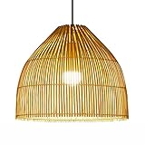 LATAFA Laternen-Kronleuchter Im Japanischen Stil Bambus-Art-Vogelkäfig-Pendelleuchten Kreative Handgewebte Hängelampe Gewölbte Nordische Deckenleuchten für Das Fast Food Teahouse Restaurant