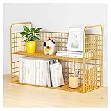 Bücherschrank Schreibtisch-Organizer, Metallgitter-Design, kleines Bücherregal for Büro, Schreibtisch, Display-Regal, Schreibtisch-Ecken-Organizer und Aufbewahrung for Wohnheim, Heimdekoration, Make-u