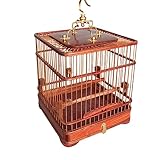 Vogelflugkäfig Lebensraumkäfig Holz Doppelschichtige lebende untere Schublade Kleiner Hanf-Vogelvogelkäfig ist praktisch for die Reinigung von Vogelkot Käfig für Nymphensittiche (Color : B, Size : S