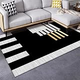DJHWWD Büroteppich Teppich Dekoration Schwarz Gestreiftes Geometrisches Muster Teppichboden Schlafzimmer Teppich Kinderzimmer 80X120Cm Mädchen Teppich 2Ft 7.5''X3Ft 11.2''