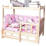 QQ HAO Haustierbett Aus Massivem Holz Mit Bettwäsche Und Herausnehmbarem Orthopädischem Hundebett Aus Holz Für Alle Jahreszeiten,S