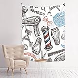 VACSAX Wandteppich, 73,7 x 94 cm, Wandbehang, Friseurladen, einfarbig, für Wohnzimmer, Schlafzimmer