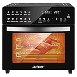 LLIVEKIT Heißluftfritteuse Minibackofen 26L, 1700W Airfryer XXL mit 12 Programmen und Rezeptbuch, Heißluft-Backofen mit digitalen LED-Display, Fritteuse mit Vorheizen, Warmhalten & Aufwärmen